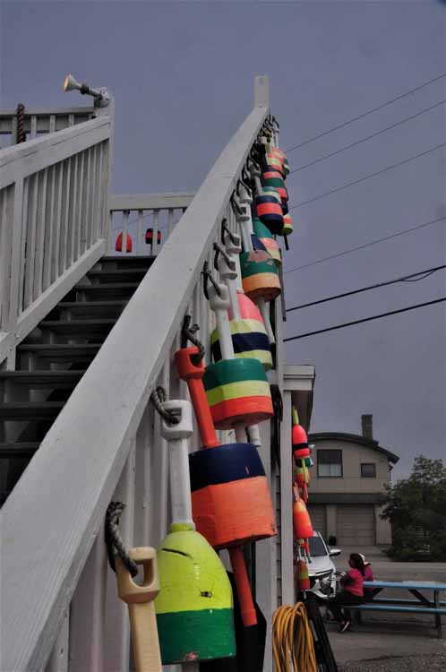 buoys lining staircase